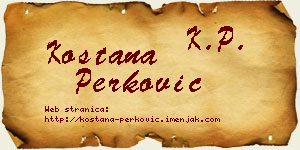 Koštana Perković vizit kartica